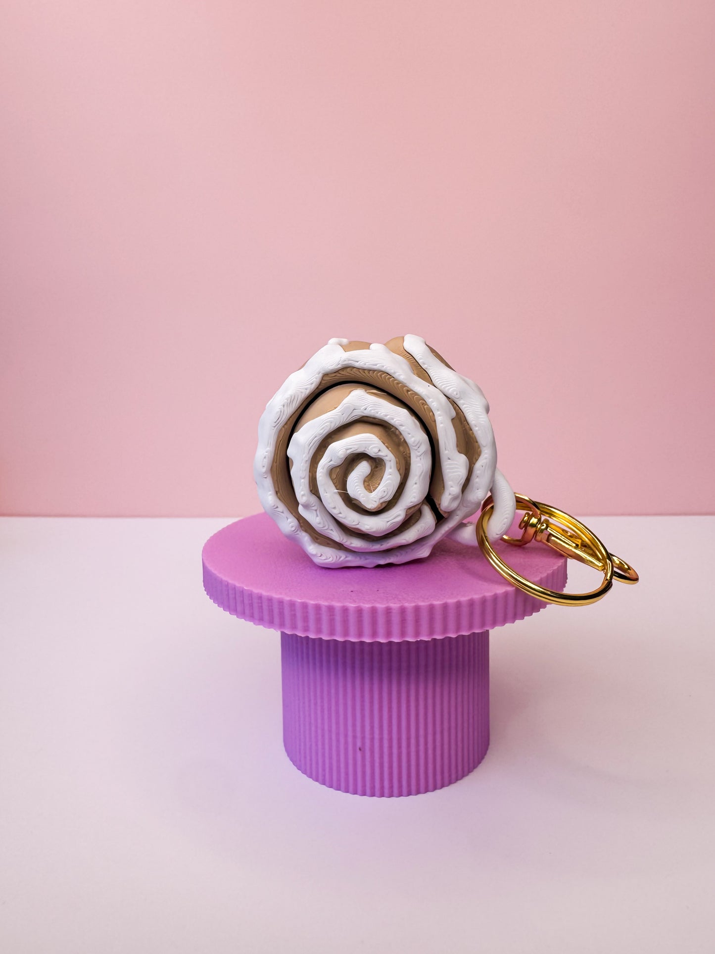 Cinnamon Roll Clicker Keychain