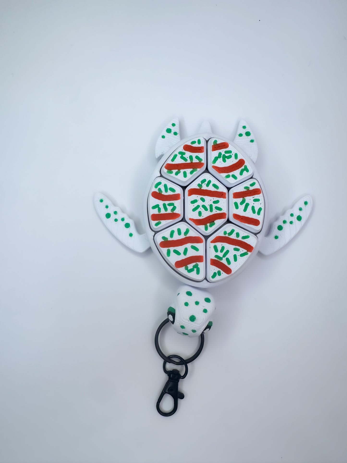 Turtle Christmas Tree Cake Multi-Clicker Keychain