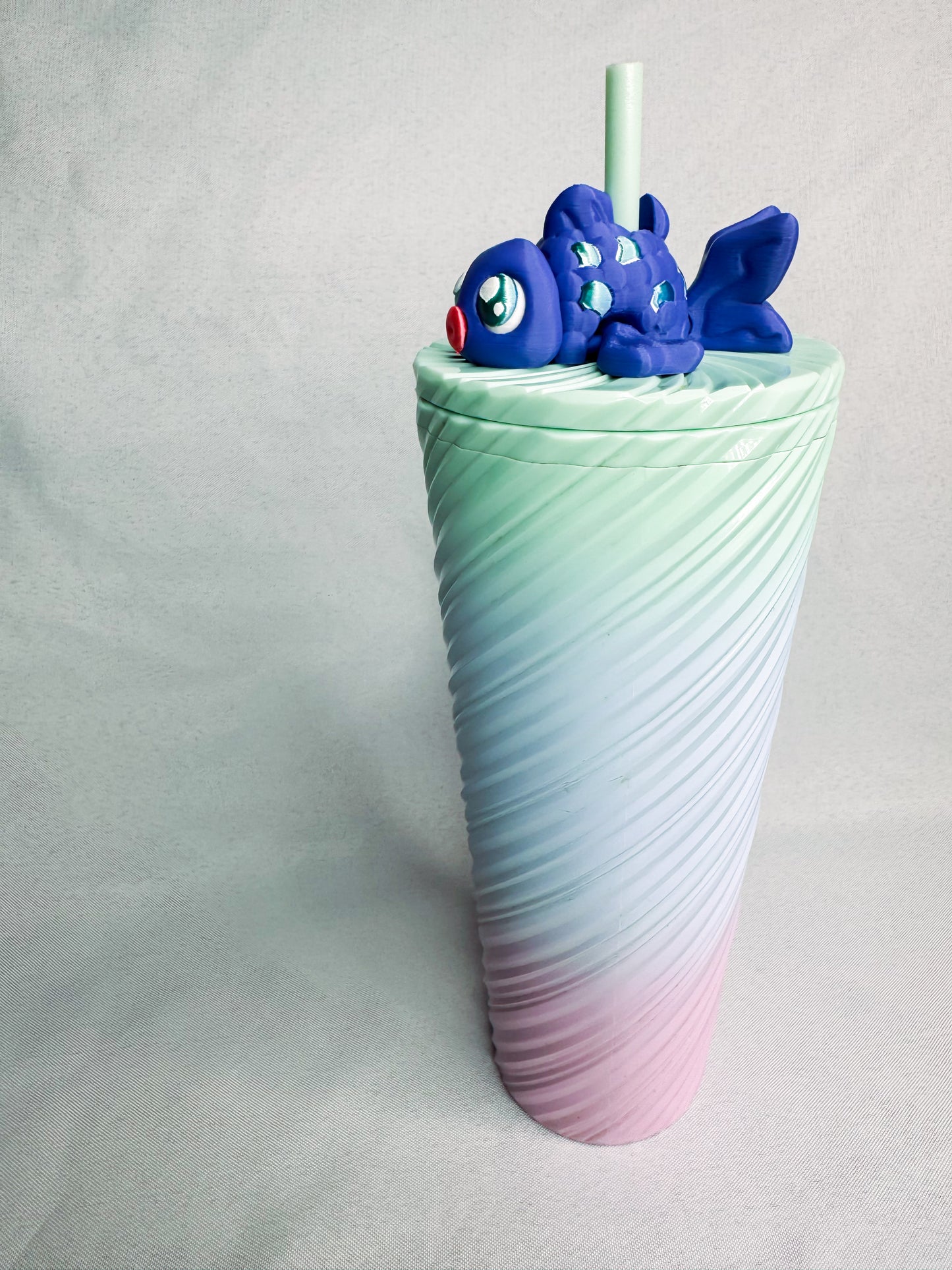 Purple Fish Straw Topper