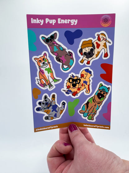 Sticker Sheet- Inky Dog Energy