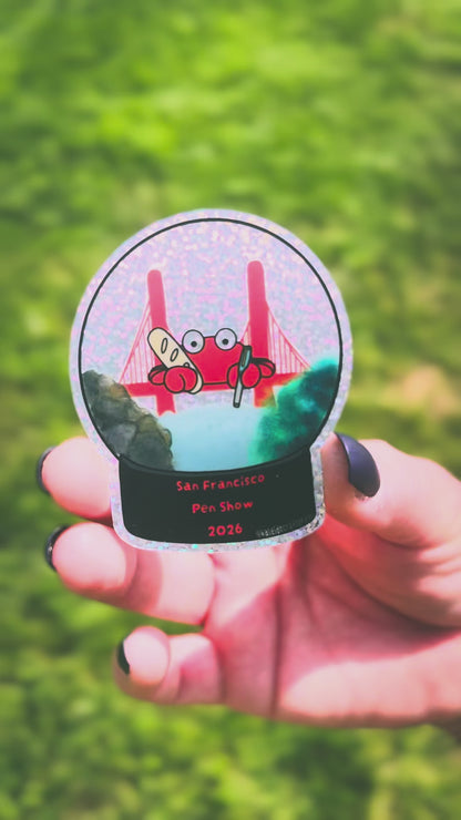 Sticker- SF Pen Show Exclusive Snow Globe Crab