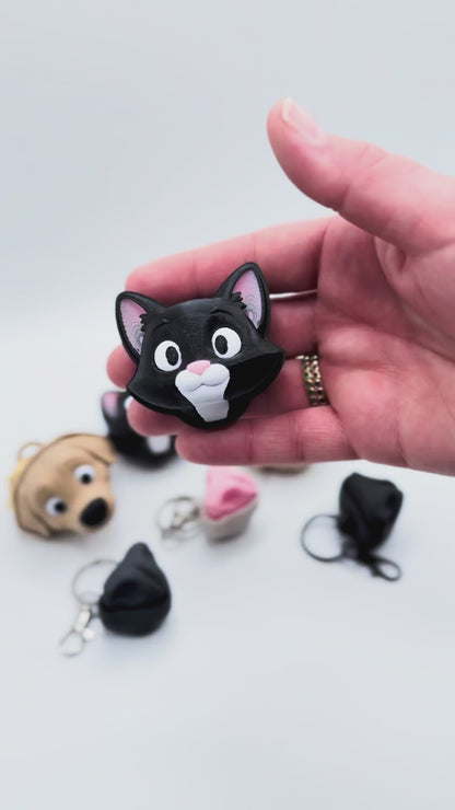 Cat Face Clicker Keychain