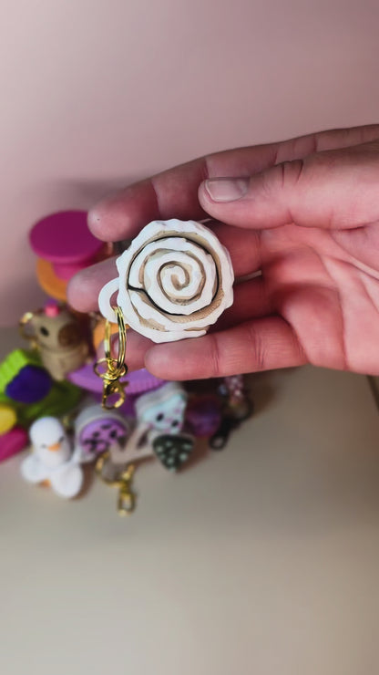 Cinnamon Roll Clicker Keychain