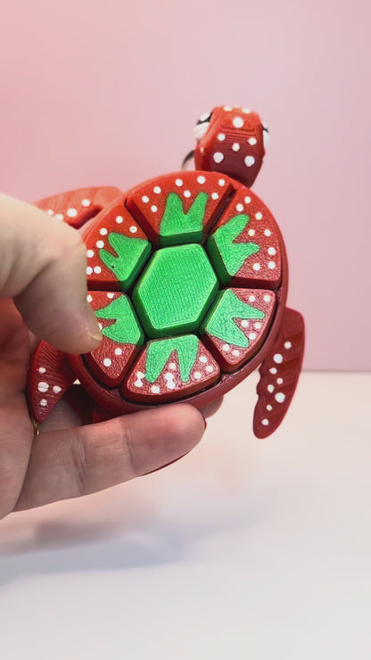 Turtle Strawberry Multi-Clicker Keychain