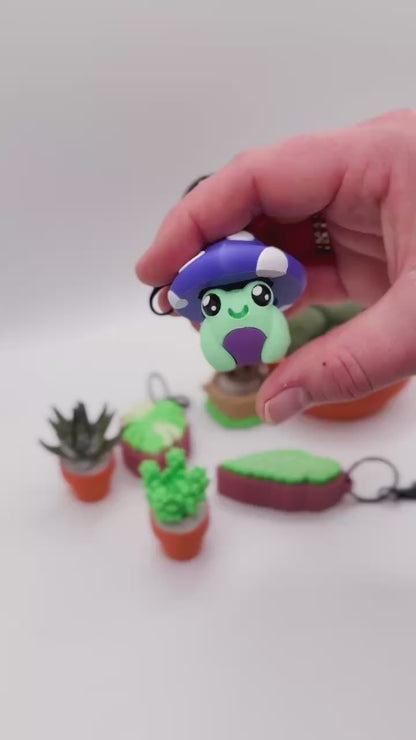 Mushroom Frog Clicker Keychain